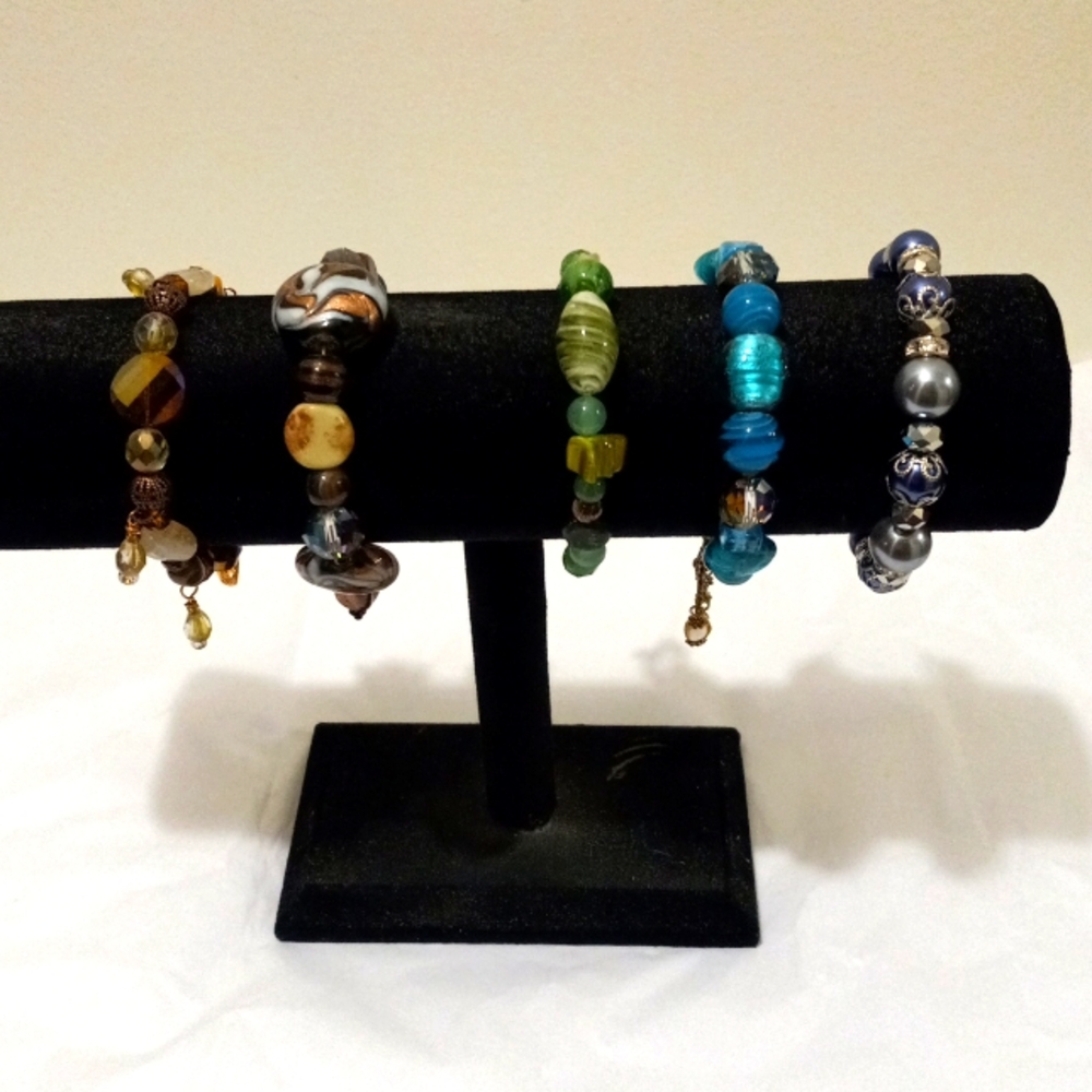 SALE!! 5 artisan beaded bracelets NEW !!! ALL 5 for one low price!